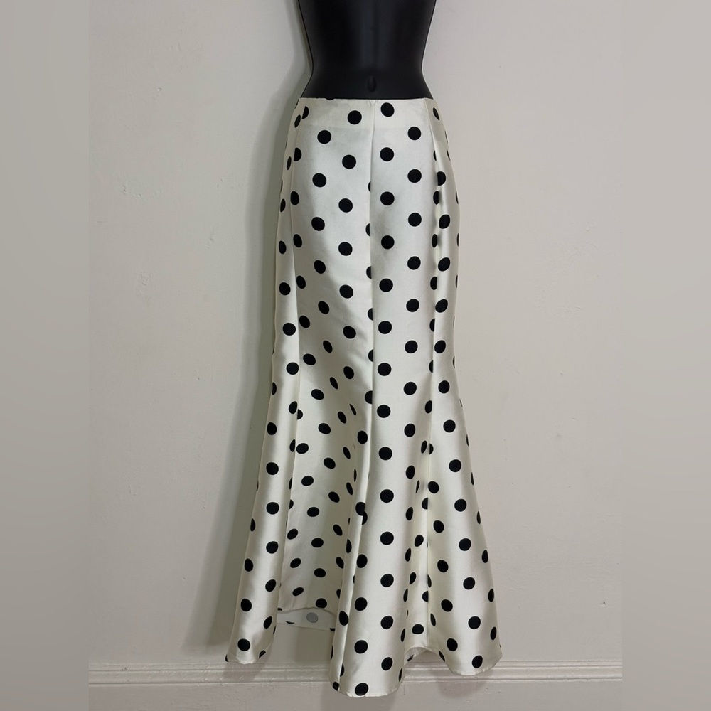 Speechless Ivory with Black Polka Dot Maxi Mermaid Skirt - Junior Size 3…